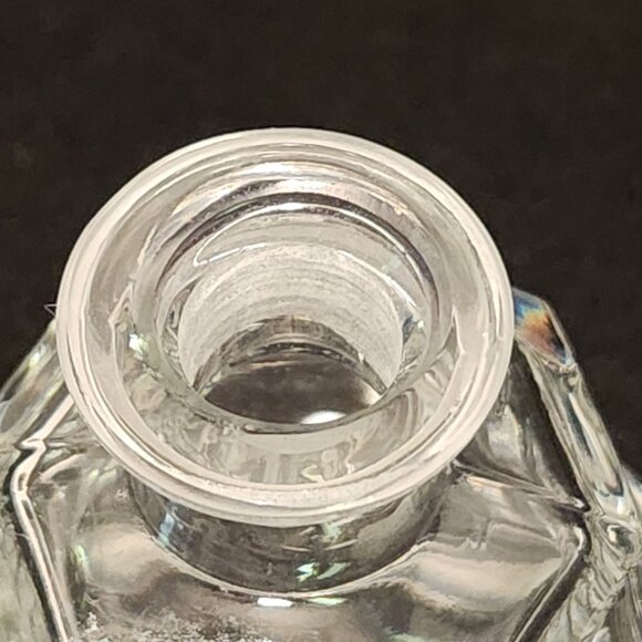 VTG Crystal Perfume Bottle Stopper Hand Etched Golden Crown William Andre - Picture 3 of 14